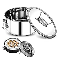 Flan Mold 1.5QT, Stainless Steel Flanera Flan Maker with Lid and Handle, Round Cake Baking Flan Maker for Chocolate Cake Cupcake Pudding, Instant po-t Accessorie(Silver)