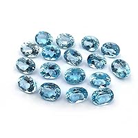 Natural Blue Topaz Oval Cut Loose Gemstones lot, Natural Blue topaz Oval 6x8 MM 10 Pcs Lot, Topaz Gemstone for Jewellery Making