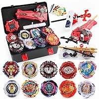 CaKaBeys 10 Piece bey Battling Burst Gyros Tops Set, 2 Two-Way Launchers Combat Battling Game with Portable Storage Box BayBlades pro Series Set