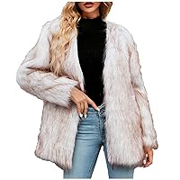 Faux Fur Jackets Fuzzy Winter Coats Open Front Cardigan Dressy Warm Outwear Fashion Sherpa Coat Ladies Fleece Jacket