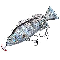Robotic Swimming Lure 5.1” Electric Fishing Lure 4 Segment Jointed Swimbait USB Rechargeable Robotic Lure for Bass Trout Pike