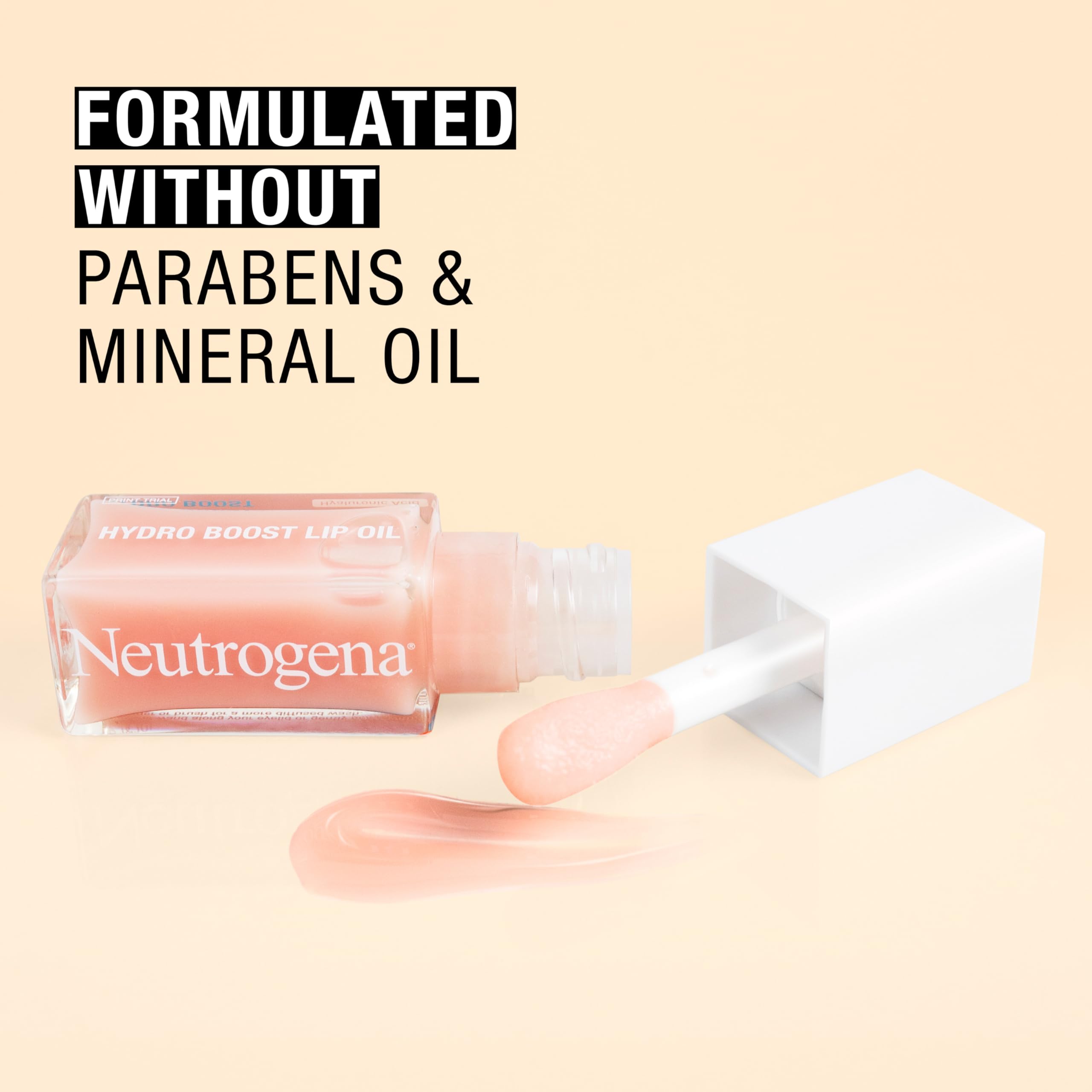 Neutrogena Hydro Boost Tinted Lip Oil with Hyaluronic Acid, glossy lip oil designed to hydrate & nourish lips while bringing out their natural color, Light Pink, 2 oz