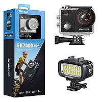 AKASO EK7000 Pro Action Camera with Underwater Light Bundle