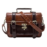ECOSUSI Women PU Leather Satchel Purse Vintage Small College Crossbody Messenger Bag Work Cross-body Bag