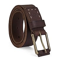 Timberland Men's Casual Leather Belt, Dark Brown, 38