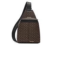 Calvin Klein Myra Convertible Sling Backpack, Brown/Khaki/Black