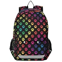 ALAZA Rainbow Colors Paw Backpack Bookbag Laptop Notebook Bag Casual Travel Daypack for Women Men Fits15.6 Laptop