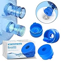 3 & 5 Gallon Water Jug Cap, Reusable Food Grade Silicone Replacement Cap for 55mm Standard/Screw/Crown Tops Water Bottle and Water Dispensers, Non-Spill & Leak Free - 12PCS