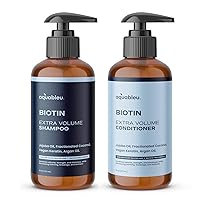 Biotin Volumizing Shampoo & Conditioner Set – Natural Thickening & Volume For Thicker Fuller Hair - Promotes Healthy Hair Growth - Includes Coconut, Keratin, Argan & Jojoba Oil – Sulfate Free