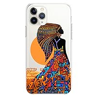 TPU Case Compatible with iPhone 15 14 13 12 11 Pro Max Plus Mini Xs Xr X 8+ 7 6 5 SE Cute African Beauty Woman Clear Flexible Silicone Cute Tribal Print Slim fit Ethnic Design Colorful Bright