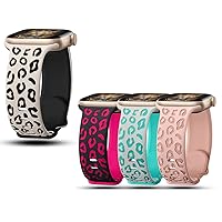 4Pack Two-tone Color Engraved Bands Compatible with Apple Watch Band 41mm 40mm 38mm