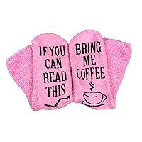 Fashion Culture Women's Bring Me Coffee Fuzzy Socks, Cupcake Pink