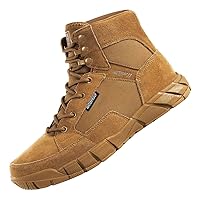 FREE SOLDIER Waterproof Hiking Work Boots Men's Tactical Boots 6 Inches Lightweight Military Boots Breathable Desert Boots (Brown,11)