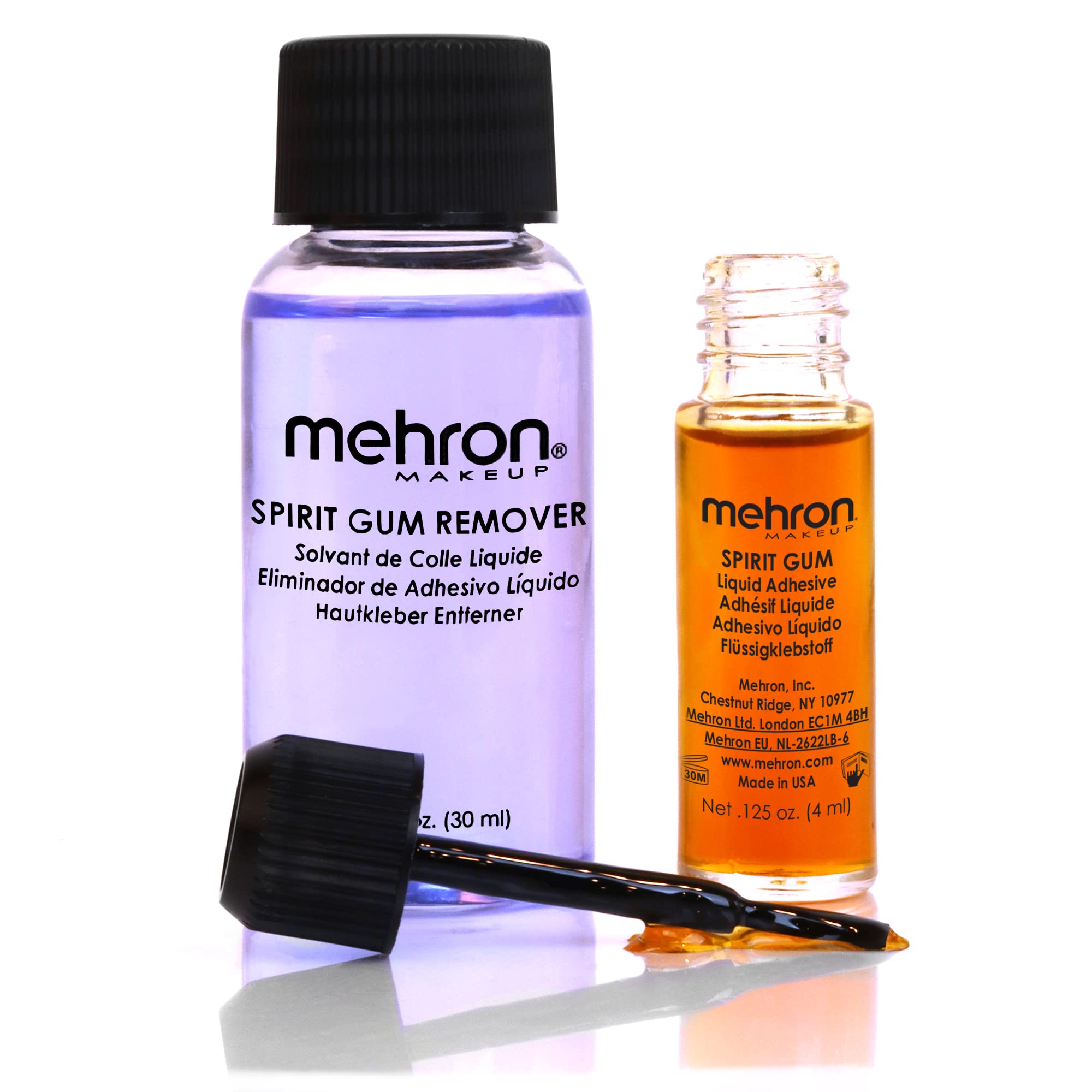Mehron Makeup Spirit Gum & Remover Combo Kit | Spirit Gum Adhesive and Remover | Professional Cosmetic Glue for Face, Skin, & Body