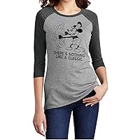 Steamboat Willie Theres Nothing Like a Classic Womens 3/4 Sleeve Raglan Shirt