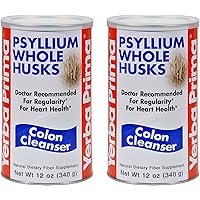 Yerba Prima Psyllium Whole Husks, Colon Cleanser 12 oz (Pack of 2) - All Natural Dietary Fiber, Pure Premium Psyllium, Lab-Tested Non-GMO, Gluten-Free Fiber, Made in The USA