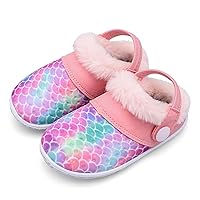 BARERUN Infant Toddler Slippers Kids Slippers Fuzzy Slides for Girls Boys Cozy Lightweight Slip-On House Newborn Crib Shoes