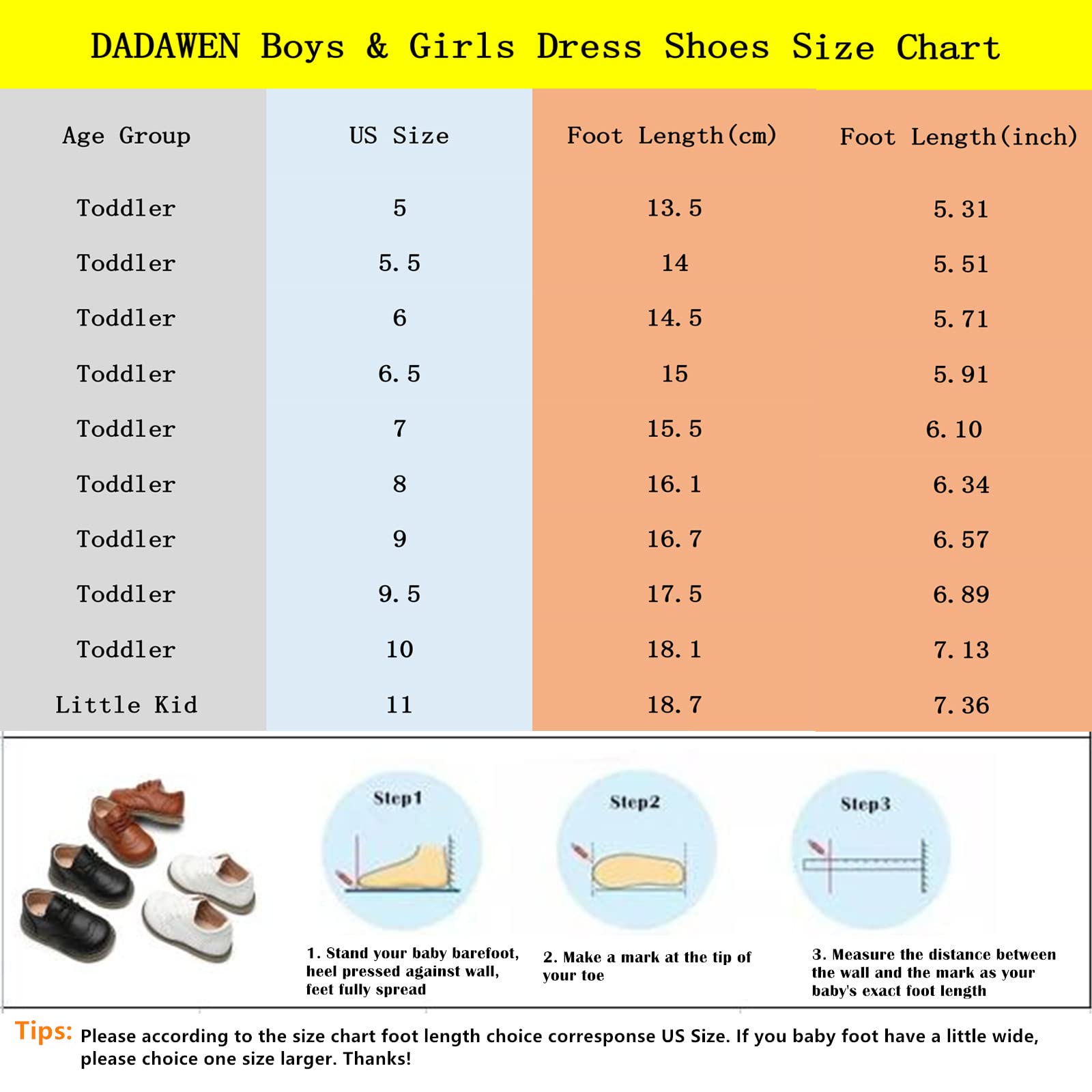 DADAWEN Boy's Girl's Classic Lace-Up School Uniform Oxford Comfort Dress Shoes Loafer Flats (Toddler/Little Kid)