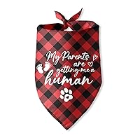 My Parents are Getting Me a Human Pregnancy Announcement Gender Reveal Dog Bandana Photo Prop Pet Scarf Accessories for Pet Dog Lovers Gifts