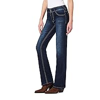 WallFlower Women's Luscious Curvy Bootcut Mid-Rise Insta Stretch Juniors Jeans (Standard and Plus)