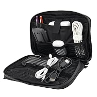 Pelican Electronic Organizer Travel Case - Portable Tech Pouch with Multiple Storage Mesh Pockets for Cables, Cords, Chargers, Power Bank, AirPods - Airplane Travel Essentials Bag - Black