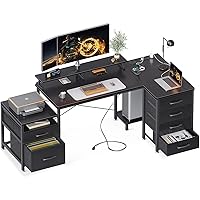 L Shaped Desk with 6 Drawers & Power Outlet, 72
