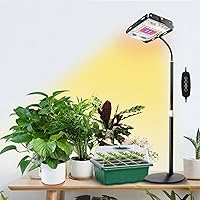 LBW Grow Light for Indoor Plants, Full Spectrum Desk LED Plant Light, Small Grow Lamp with 4H/8H/12H Timer, 6-Level Brightness, Height Adjustable, Flexible Gooseneck, Ideal for Indoor Growth