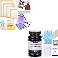 Caydo 36 Pieces Screen Printing Kit with Screen Printing Photo Emulsion (8.5 oz) for Screen Printing and Fabric