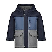 OshKosh B'Gosh boys Heavyweight Colorblock Puffer Coat Parka, Deep Navy Blue Grey, 7 US