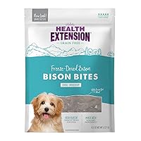 Health Extension 100% Pure Bison Bite Treats for Dogs-Single Ingredient, Grain-Free, High-Protein Snacks for All Breeds & Ages-Dried Bison(4.5Oz/127g)
