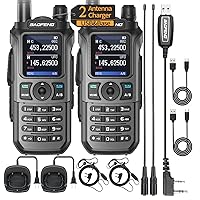 Baofeng UV-21R (Upgrade of UV-5R) Ham Radio Handheld Long Range Two Way Radio Dual Band for Adults Rechargeable Walkie Talkies 999 Channels VOX with 771 Antenna and Programming Cable(2 Pack)