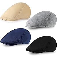 Pack of 4 Men's Flat Cap Gatsby Newsboy Hat Driving Cabbie Hunting Cap