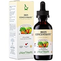 Maxi-Health Iron Supplement 15mg Per ML – Increase Energy and Blood Levels Without Nausea or Constipation – Liquid Iron Drops For Men, Women, And Kids – 2 oz. – Kosher Vitamin