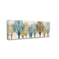 Stupell Industries Autumn Tree Forest Bare Branches Blue Brown, Design by Chris Donovan Canvas Wall Art, 13 x 30