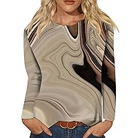 Going Out Tops for Women Vintage Printed Crewneck Long Sleeve Tee Tops Casual Loose Fit Tunic T Shirts