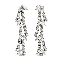 4 Carat Natural Diamond (F-G Color, VS1-VS2 Clarity) 14K White Gold Luxury Earrings for Women Exclusively Handcrafted in USA