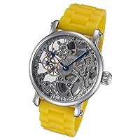 Hand Wind Mechanical Watch with Yellow Rubber Strap - RM870-YLL