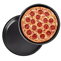 Pizza Pans Pizza Tray 2Pcs Carbon Steel Non-Stick Pizza Baking Pan 10 Inch Round Pizza Oven Tray Dishes for Pie Microwave Oven Baking Serving