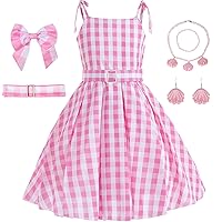 Girls Pink Costume Dress Hot Movie Cosplay Dresses Kids Outfits Halloween Party Dress Up