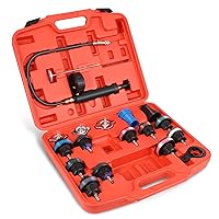 DNA MOTORING 15pcs Radiator/Coolant Pressure Tester Set Tool Kit for Car Van SUV Truck, with Carrying Case, TOOLS-00344