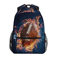 ALAZA American Football Vintage Backpack Purse with Multiple Pockets Name Card Personalized Travel Laptop School Book Bag, Size M/16.9 inch