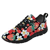 Strawberry Shoes for Women Men Running Shoes Breathable Lightweight Walking Tennis Fruit Sneakers Gifts for Girl Boy