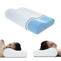 Memory Foam Pillow, Neck Contour Cervical Orthopedic Pillow for Sleeping Side Back Stomach Sleeper, Ergonomic Bed Pillow for Neck Pain -Firm