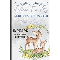 Letters To My Baby Girl As I Watch You Grow,18 years of birthday letters,Birthday Letter Prompt Journal: A Thoughtful Gift For New Mothers & ... Keepsake Forever,gifts grow women notebook