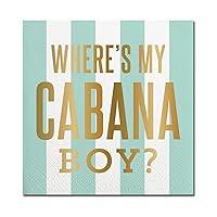 Slant Collections Slant Collections-20-Count Paper Beverage/Cocktail Napkins, 5 x 5-Inch, Cabana Boy
