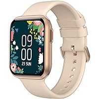 BRIBEJAT Smart Watch for Women (Dial/Answer Call) 37x46mm Fitness Tracker Pedometer with SpO2/Real-time Heart Rate/Sleep Monitor Compatible with Samsung iPhone Android Phone, Rose Gold