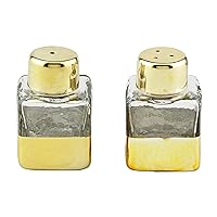 Mud Pie Gold Glass Salt And Pepper Shakers, 2