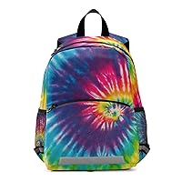 Tie Dye Rainbow Kids Backpack Preschool Backpack Boys Toddler Backpack for Girls School Backpack for Boys with Chest Strap Personalized Backpack for Grils