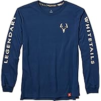 Legendary Whitetails Men's Tall Size Legendary Non-Typical Long Sleeve T-Shirt, Crate Lake Blue, X-Large Tall
