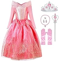 Little Girls Princess Costume Dress Up Cosplay for Carnival Halloween Party Pink